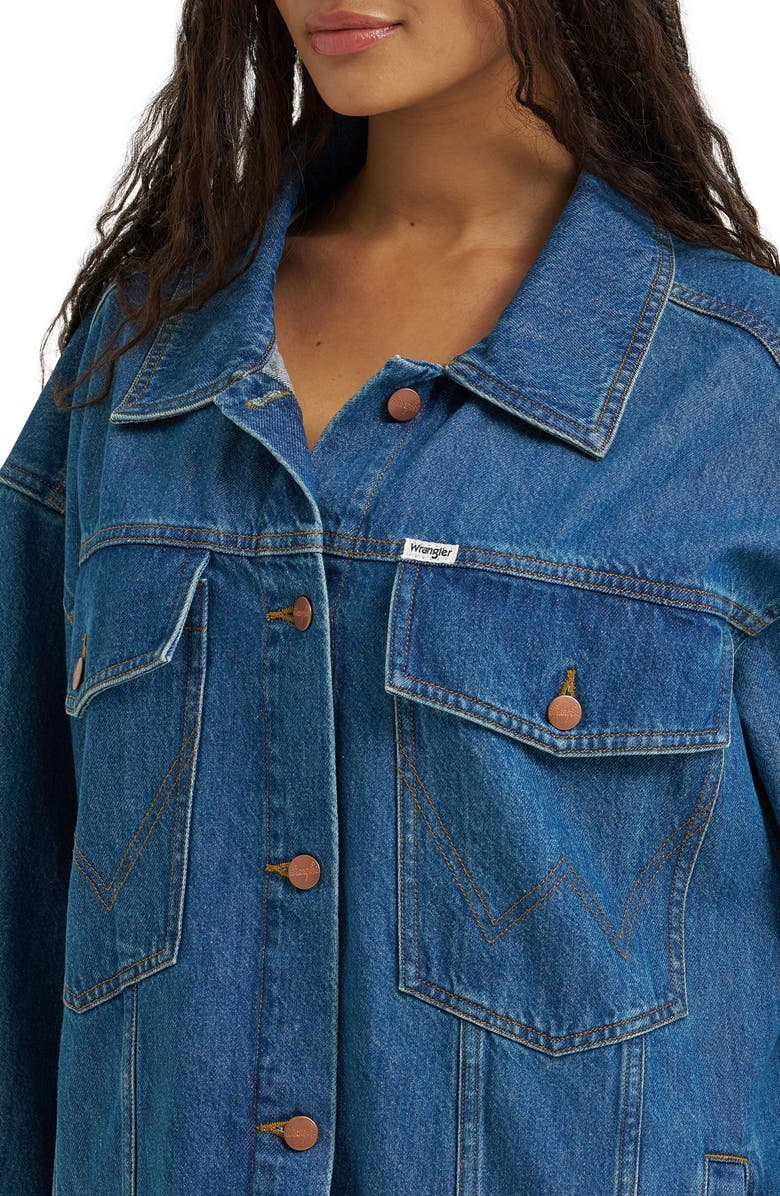 Wrangler Mega Denim Trucker Jacket, Alternate, color, Ace