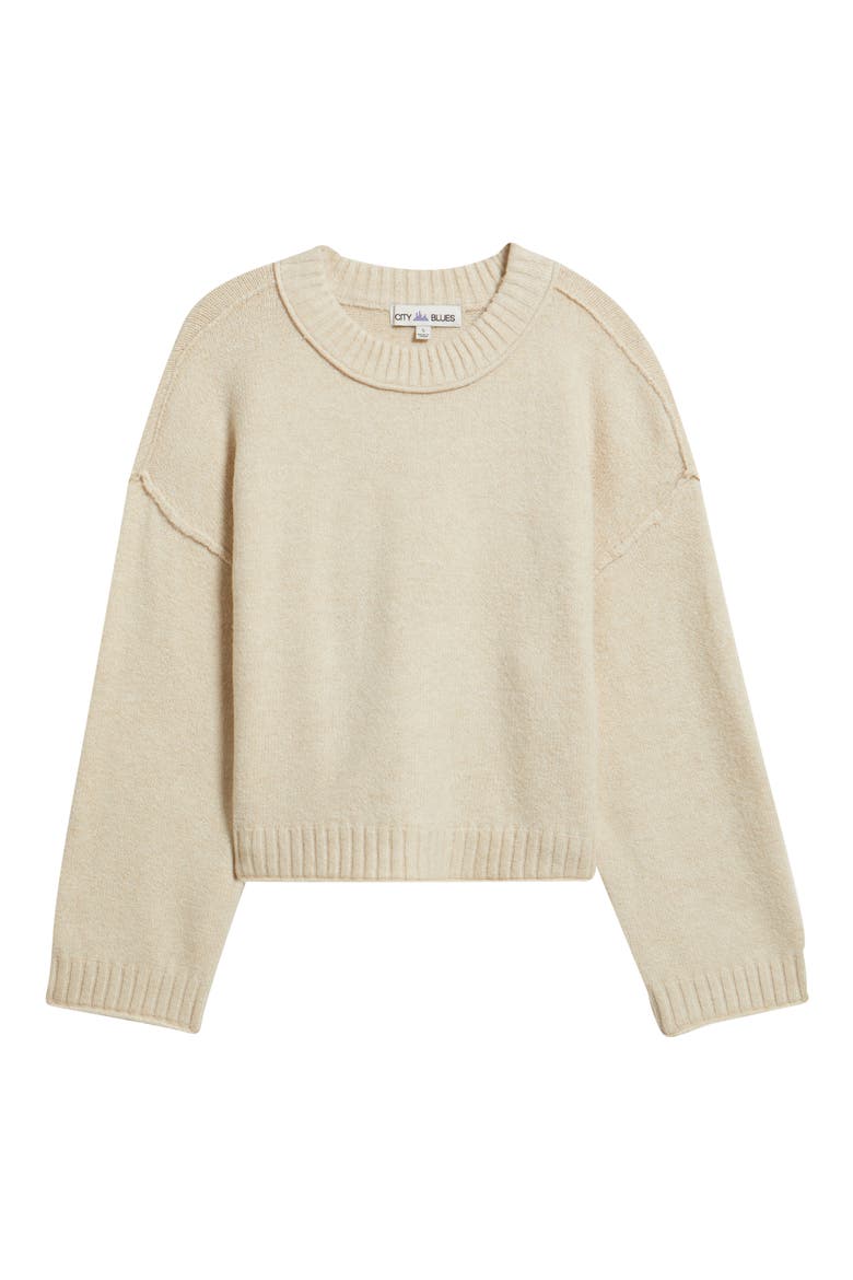 Crop Sweater, Alternate, color, OATMEAL