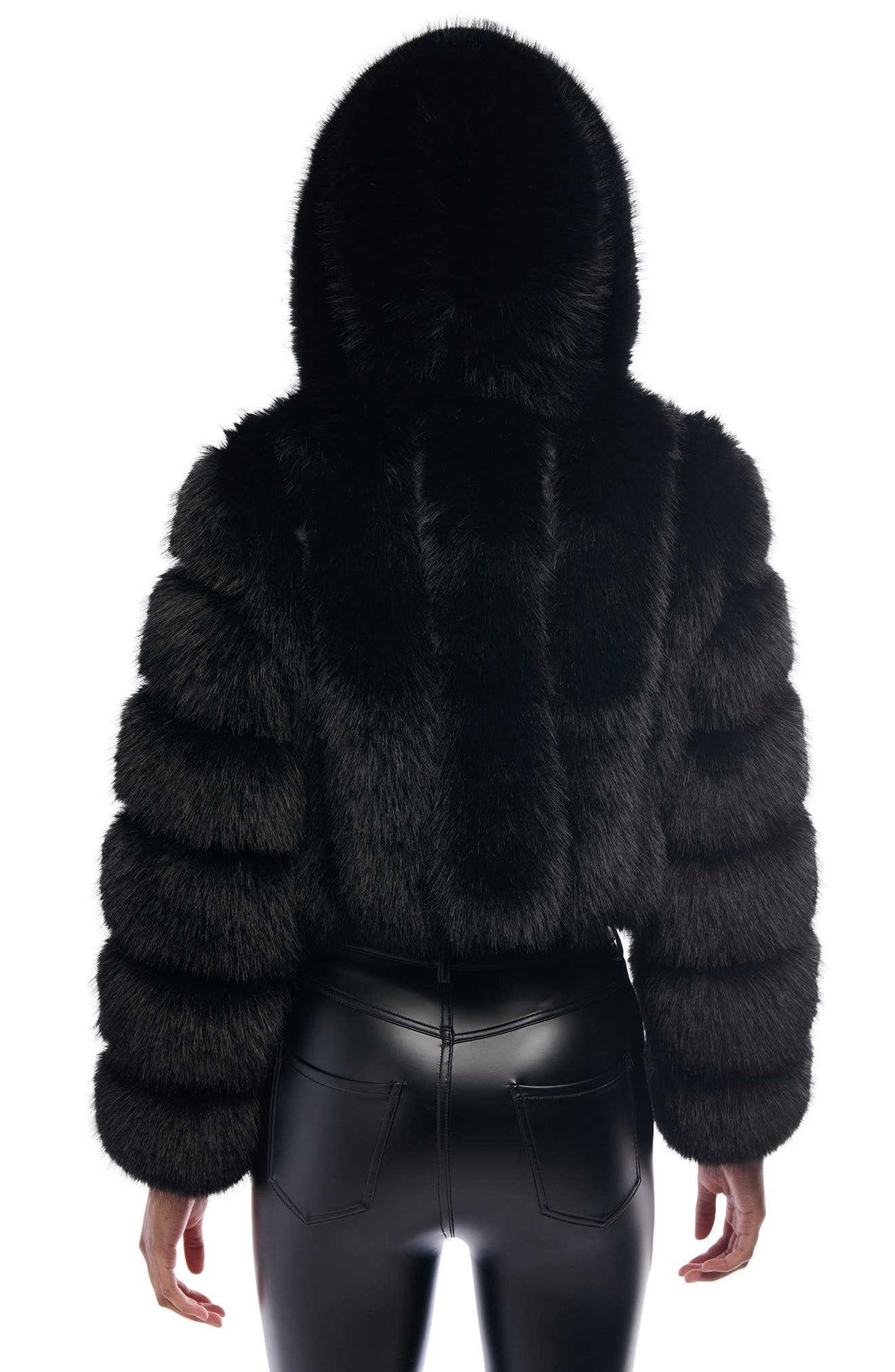 Jolene Crop Faux Fur Hooded Jacket (Women) | Nordstrom