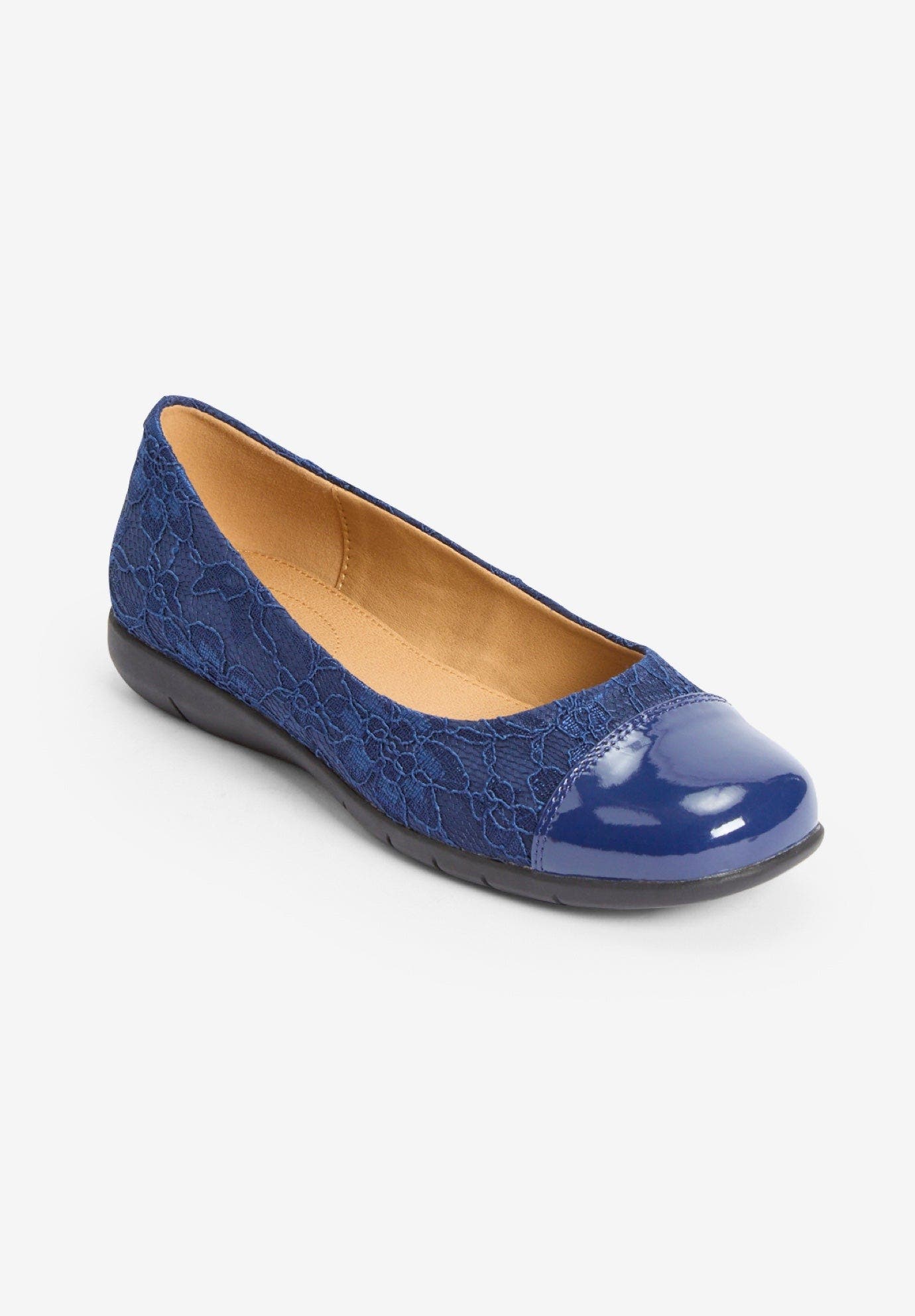 The Fay Slip On Flat, Alternate, color, NAVY LACE