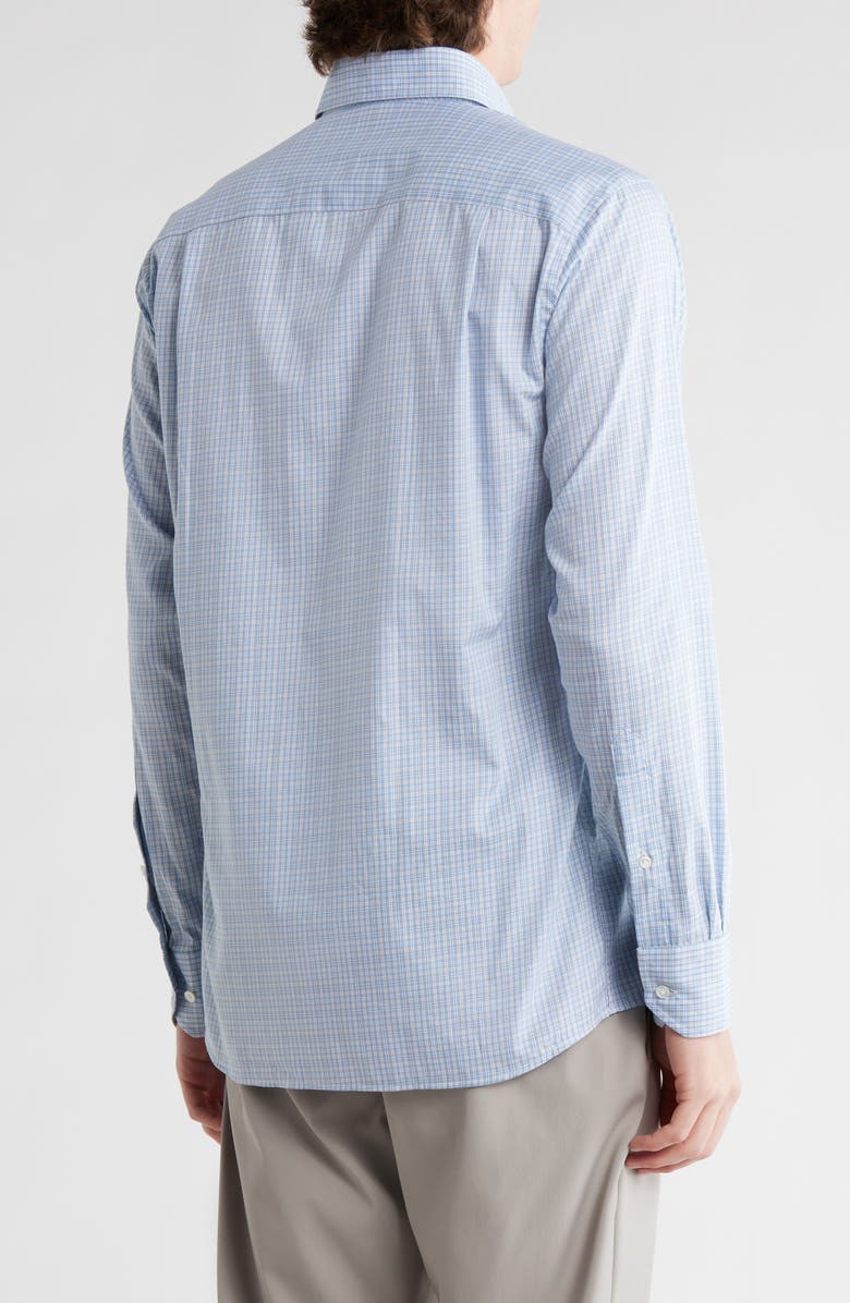 Peter Millar Sorrento Plaid Button-Down Shirt, Alternate, color, Blue Frost
