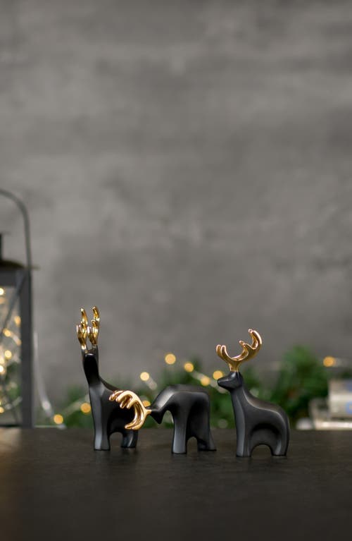 Nambe Mini Prancer Reindeer Figurines, Set Of 3 In Black