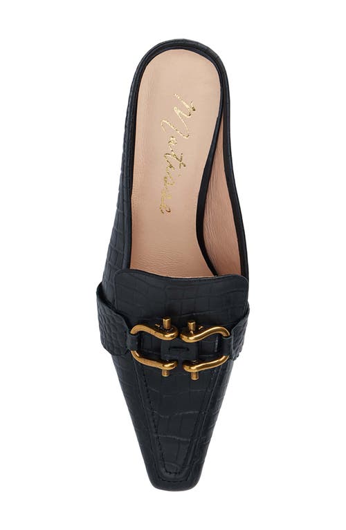 Matisse Lee Kitten Heel Mule In Black Croc