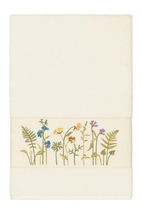 Serenity Embellished Bath Towel - Cream