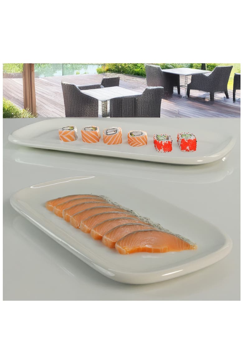 Set of 2 Assorted Impulse Rectangular Platters, Alternate, color, WHITE