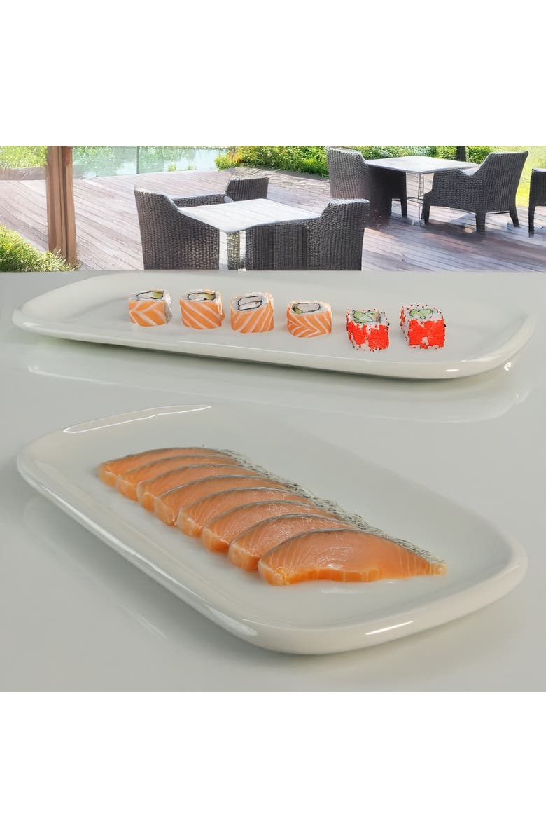 BIA Cordon Bleu Set of 2 Assorted Impulse Rectangular Platters, Alternate, color, White