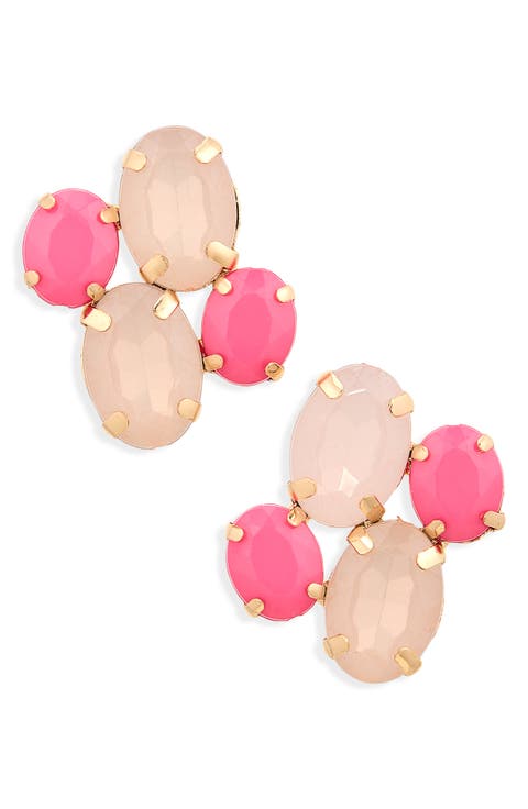 Crystal Cluster Stud Earrings