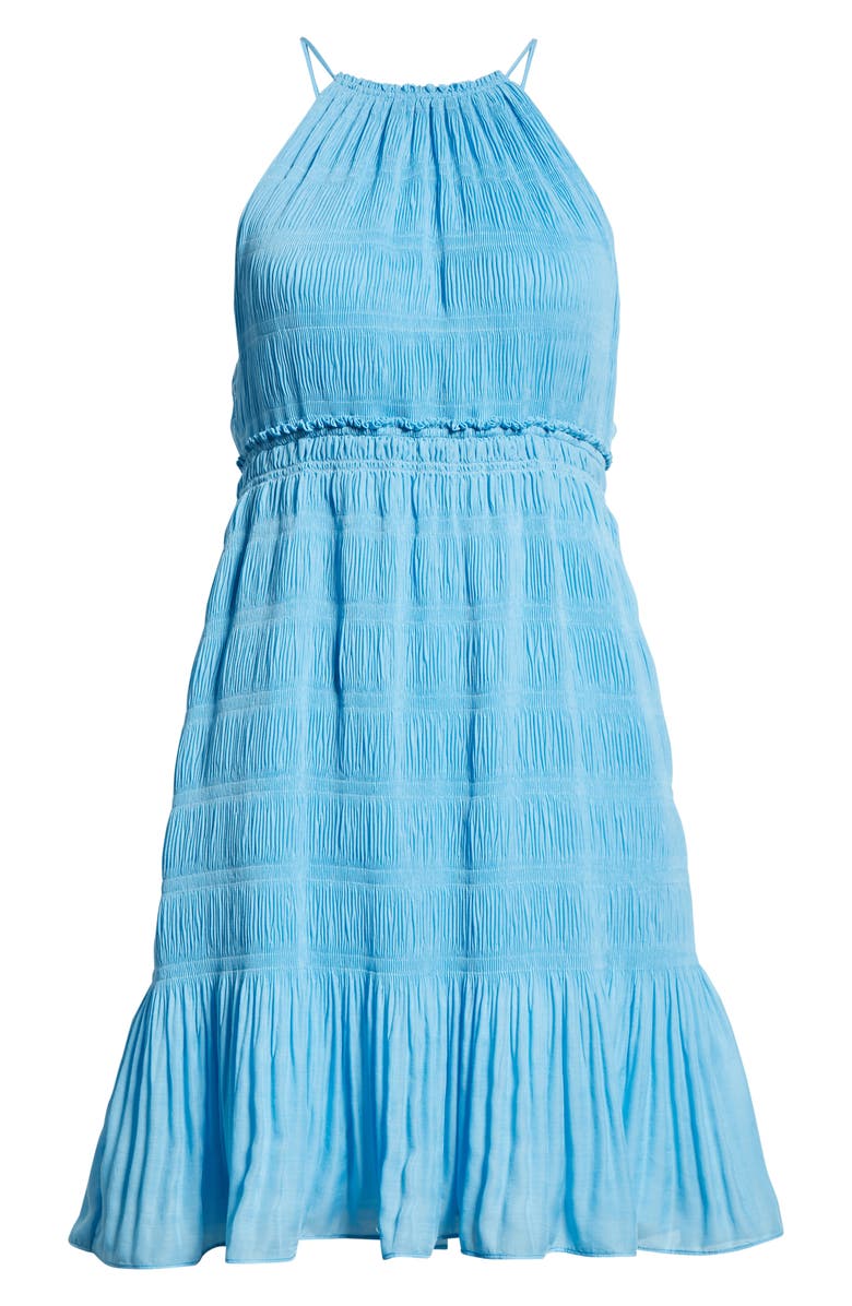Rebecca Taylor Pleated Voile Dress, Alternate, color, Cerulean