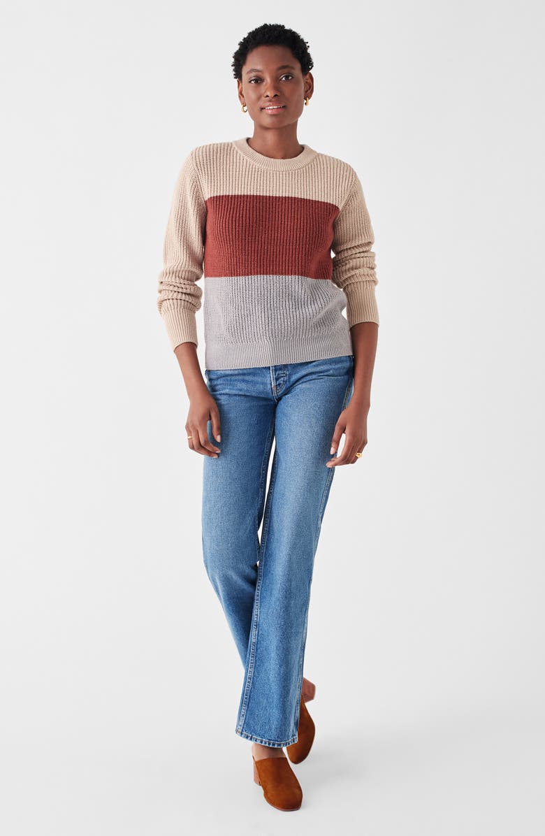 Faherty Cozy Colorblock Cotton Blend Sweater, Alternate, color,