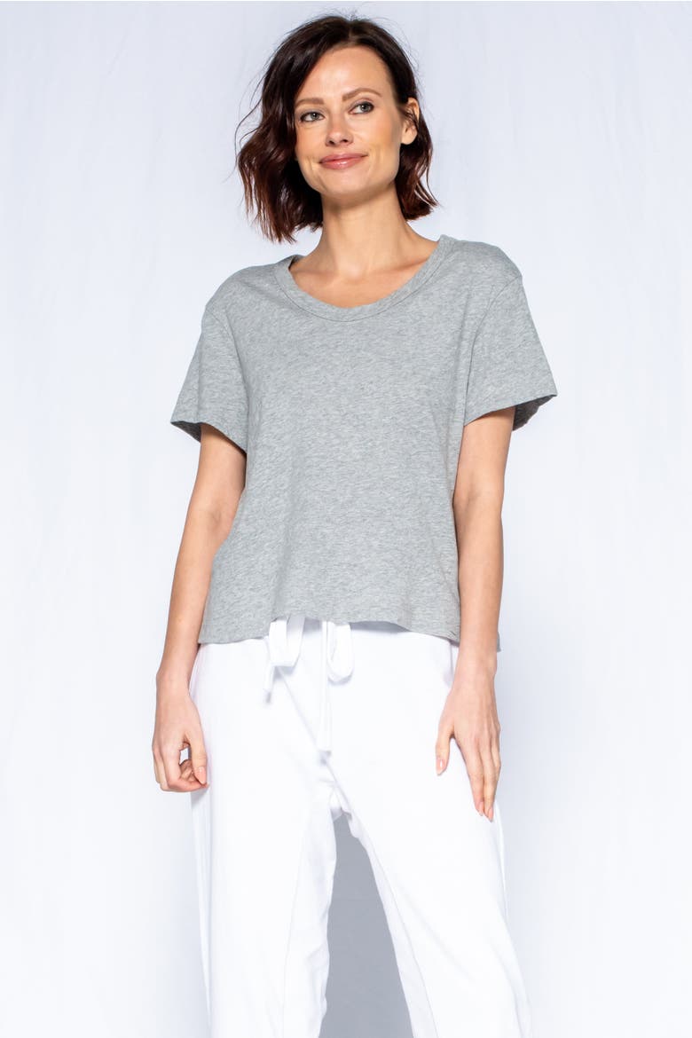 Crew Trapeze Long Sleeve Mixed, Main, color, Grey Heather