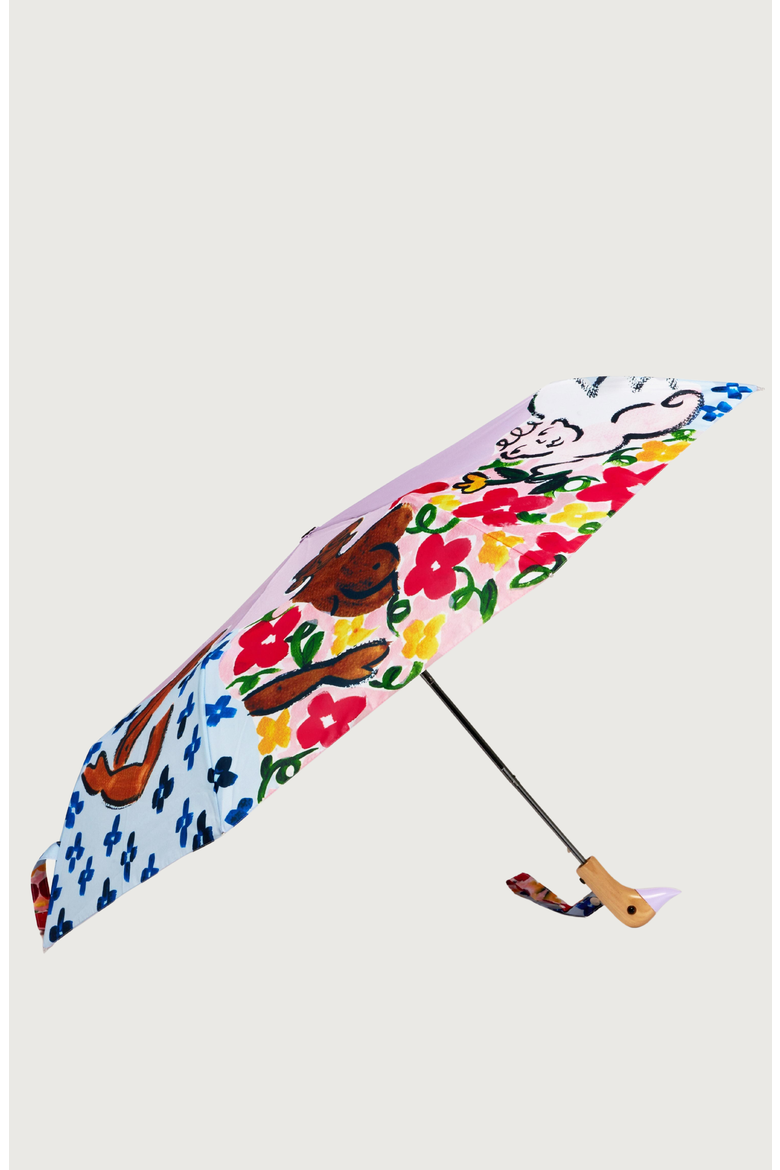Eco-Friendly Compact Duck Umbrella, Alternate, color, Heaven's Garden