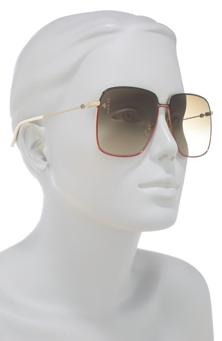 Gucci 61mm Square Sunglasses, Alternate, color, 