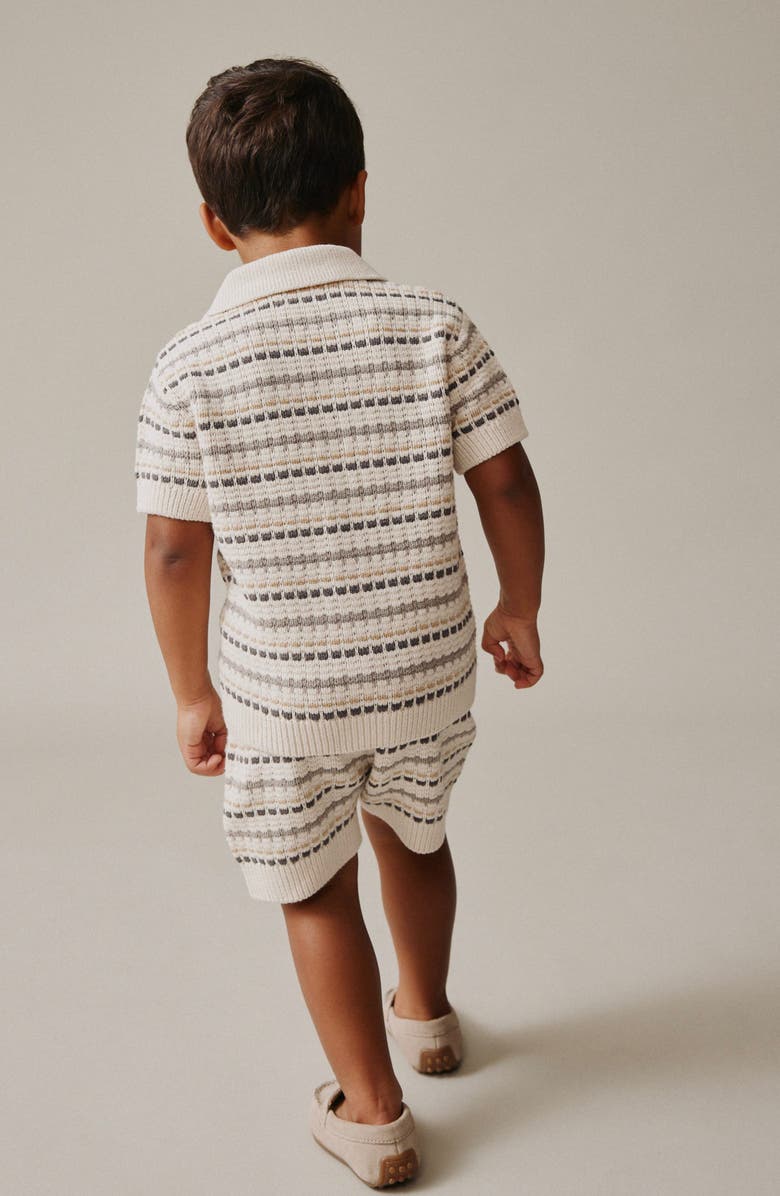 NEXT Kids' Knit Shirt & Shorts Set, Alternate, color, Neutral