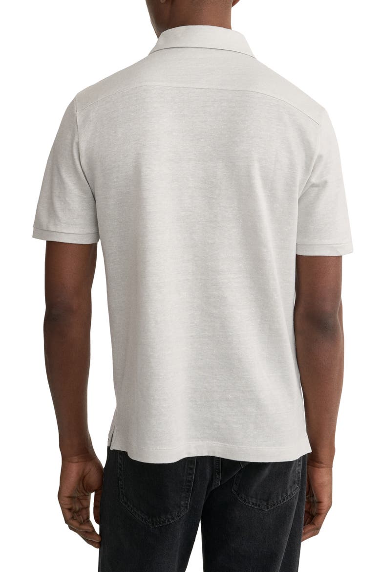 Linen & Cotton Fine Knit Polo, Alternate, color, LIGHT GREY