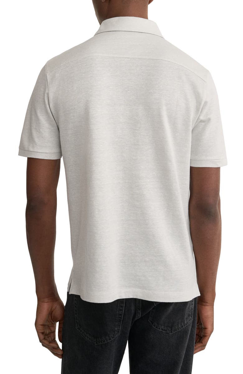 Eton Linen & Cotton Fine Knit Polo, Alternate, color, Light Grey