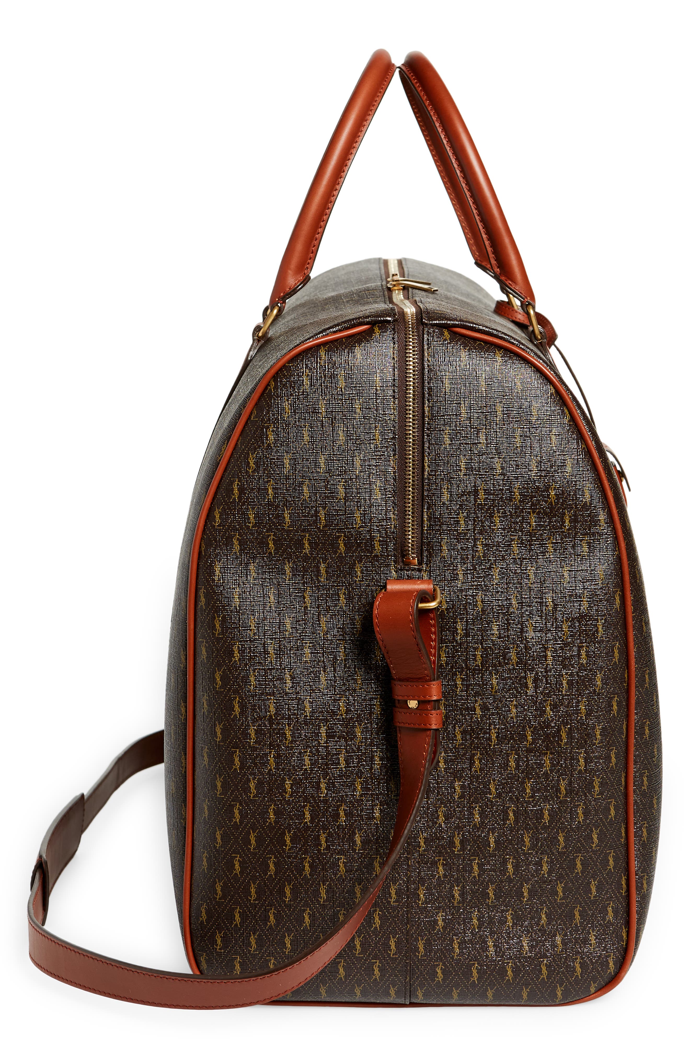 Saint Laurent Le Monogramme Coated Canvas Duffle Bag, Alternate, color, 