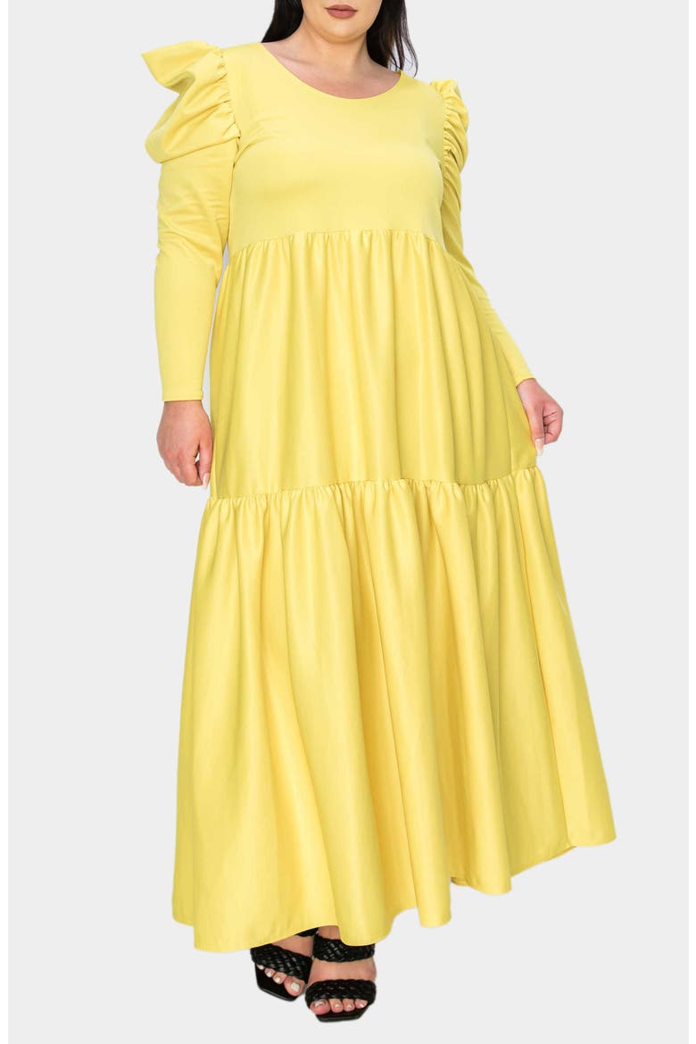 Isabel Long Sleeve Tiered Maxi Dress, Alternate, color, YELLOW