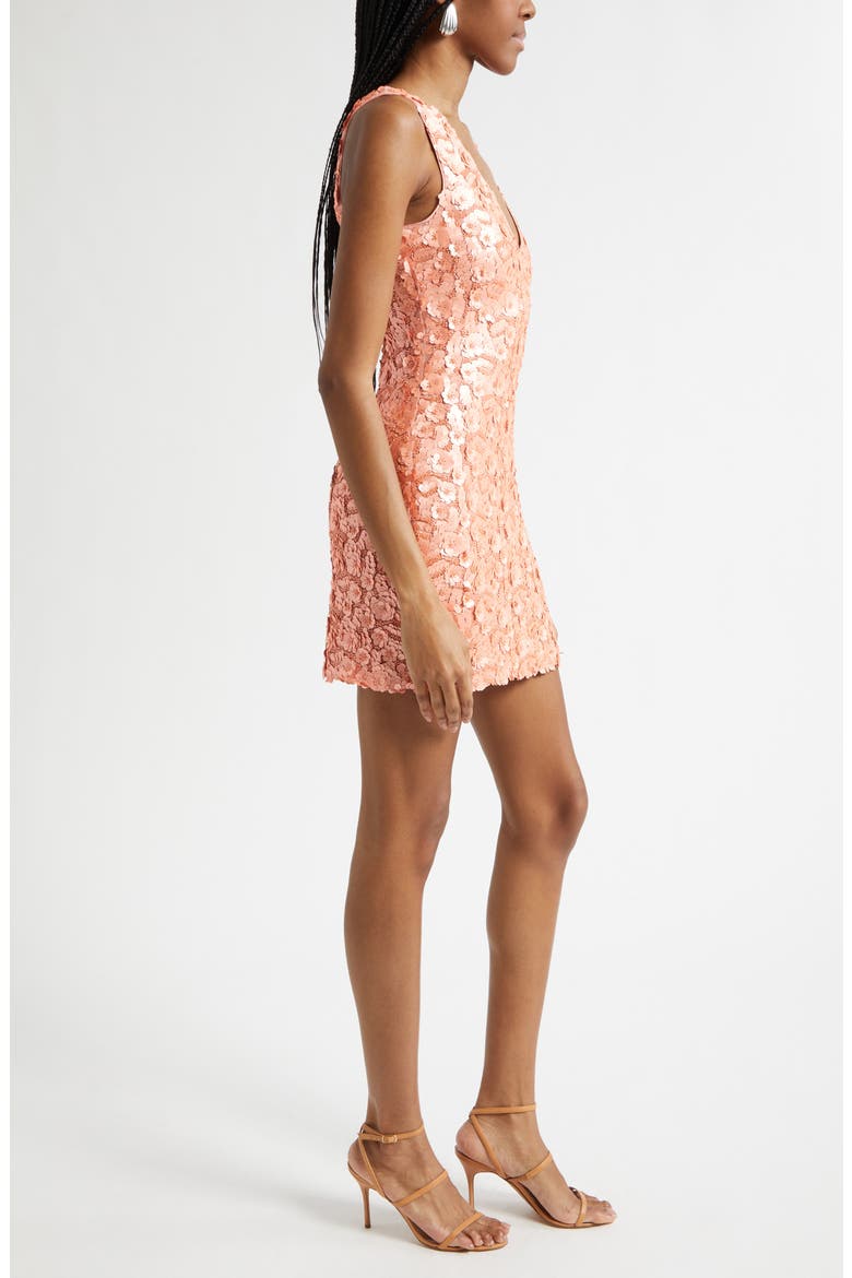 Kinsley Floral Sequin Minidress, Alternate, color, CORAL PAILLETTE