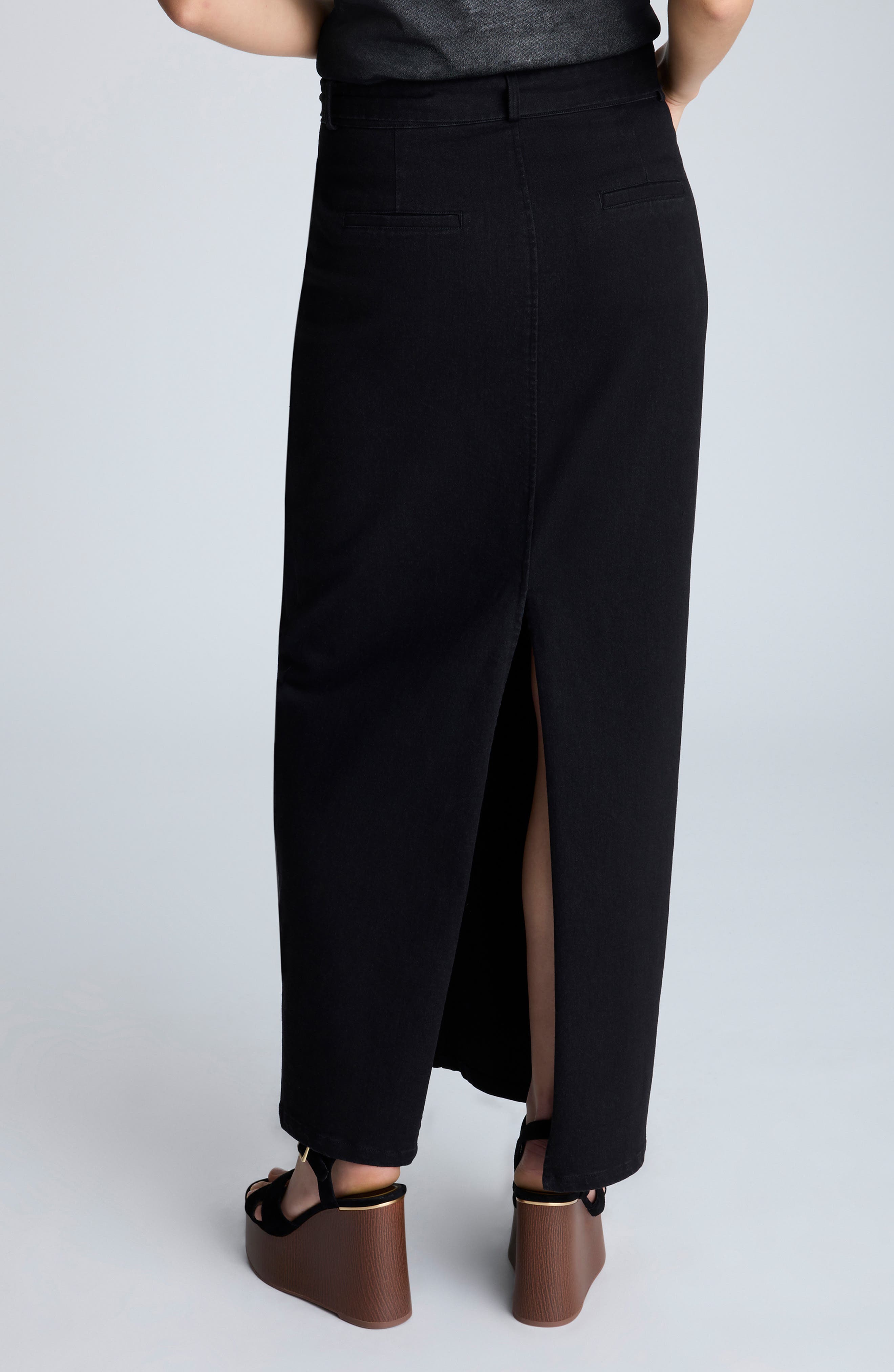 Belted Denim Maxi Skirt - image 2