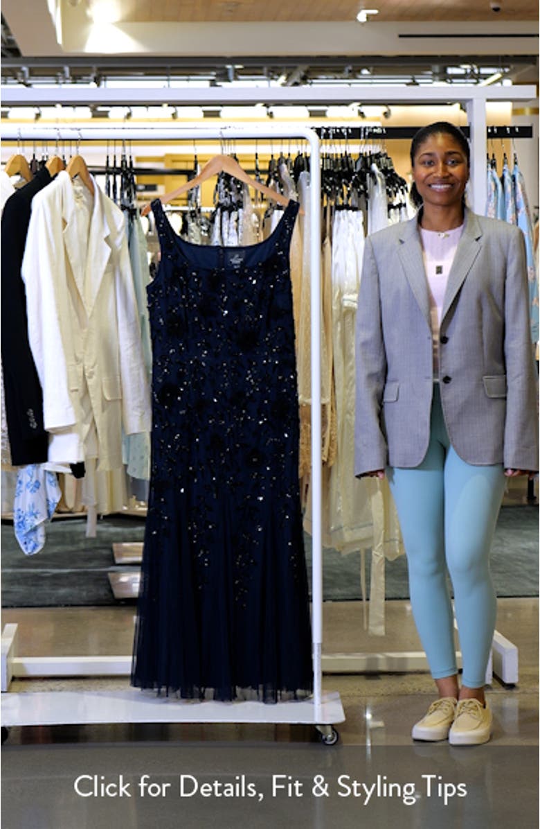 Beaded Sleeveless Mermaid Cocktail Dress, sales video thumbnail