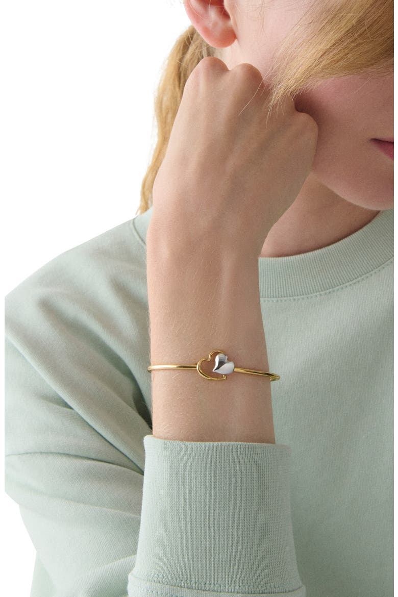 hearts bangle, Alternate, color, GOLD/ SILVER