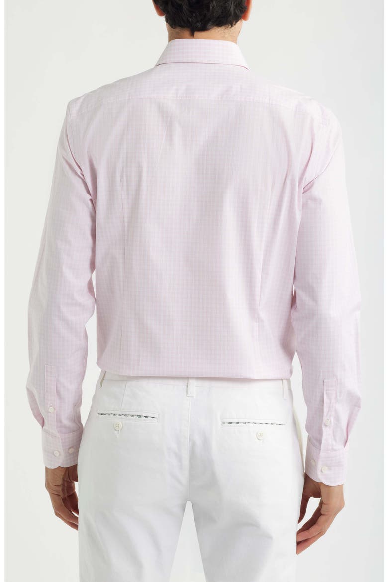 Hank Slim Fit Pink Check Stretch Cotton Dress Shirt, Alternate, color, PINK