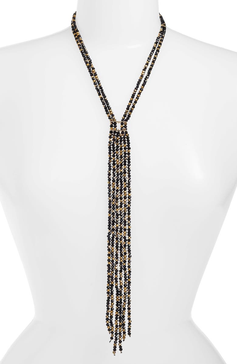 CRISTABELLE Crystal Bead Fringe Necklace, Main, color, 
