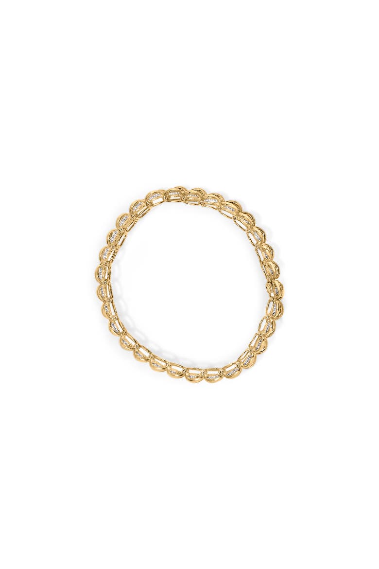 10K Yellow Gold 4.00 Cttw Pave Diamond Classic Link Bracelet, Alternate, color, Yellow
