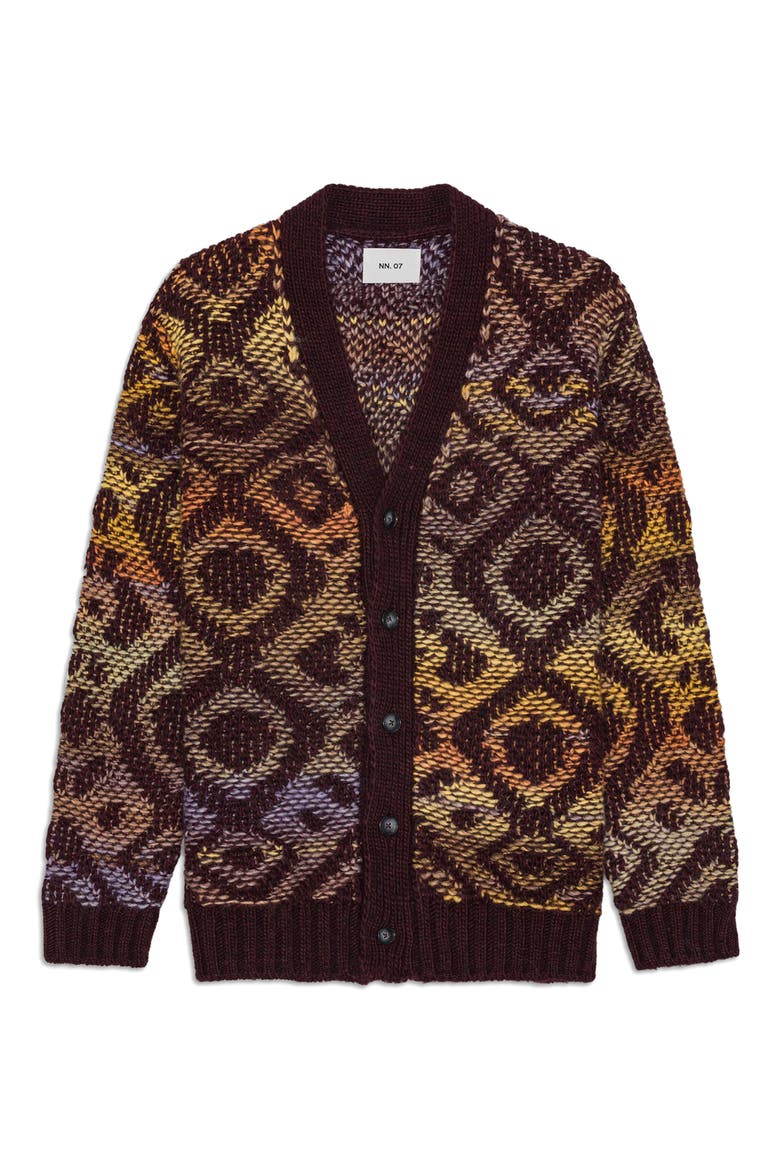Viggo 60023 Wool Blend Cardigan, Alternate, color, WINE RED