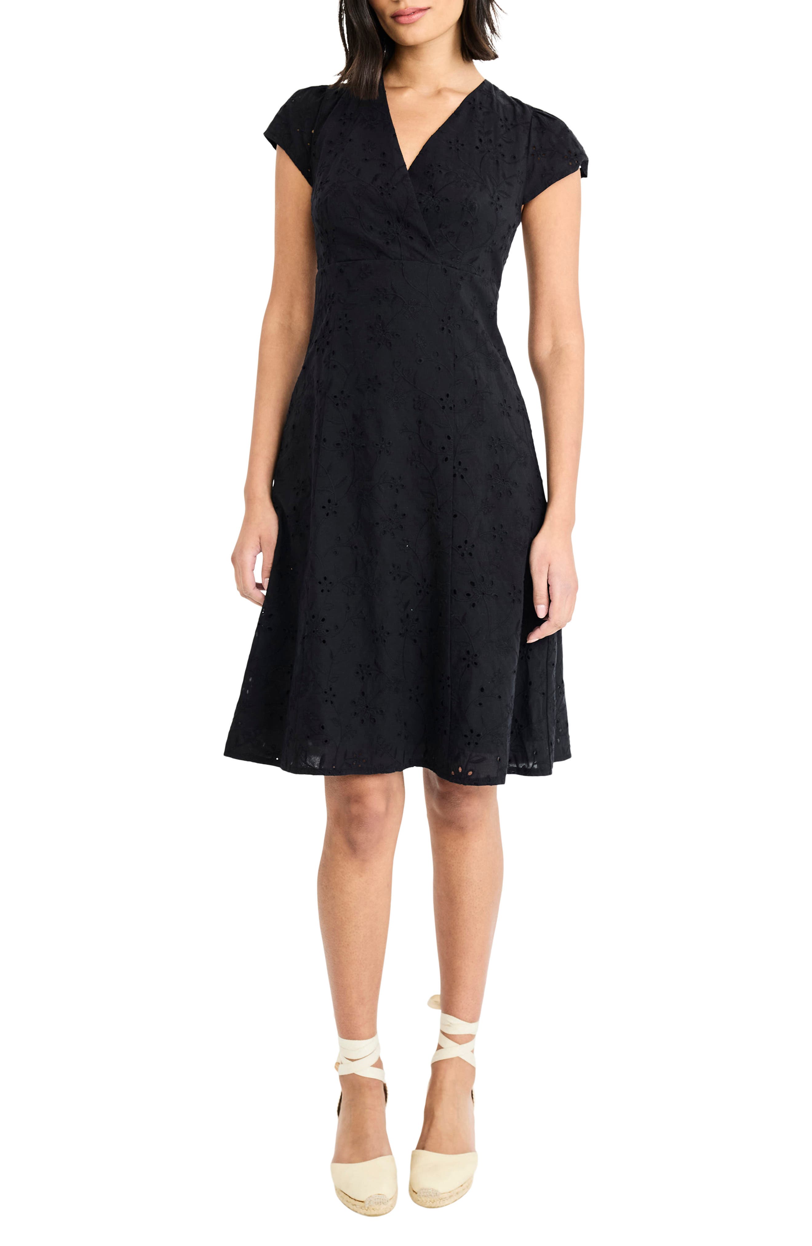 Maggy London Cap Sleeve Eyelet Minidress