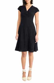 Maggy London Cap Sleeve Eyelet Minidress