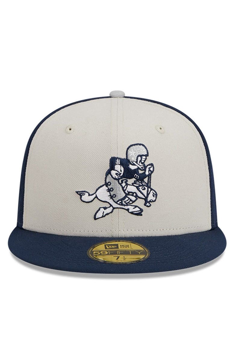New Era Men's New Era  Cream/Navy Dallas Cowboys 2023 Sideline Historic 59FIFTY Fitted Hat, Alternate, color, Cream