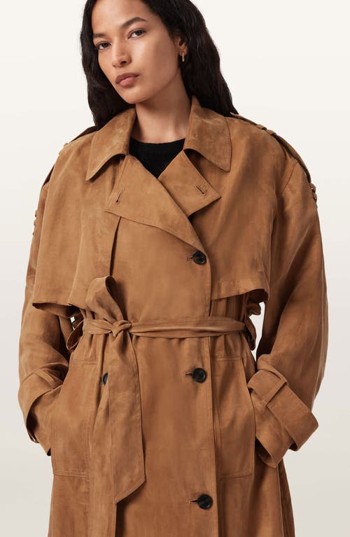 Allsaints Linnie Trench Coat In Animal Print