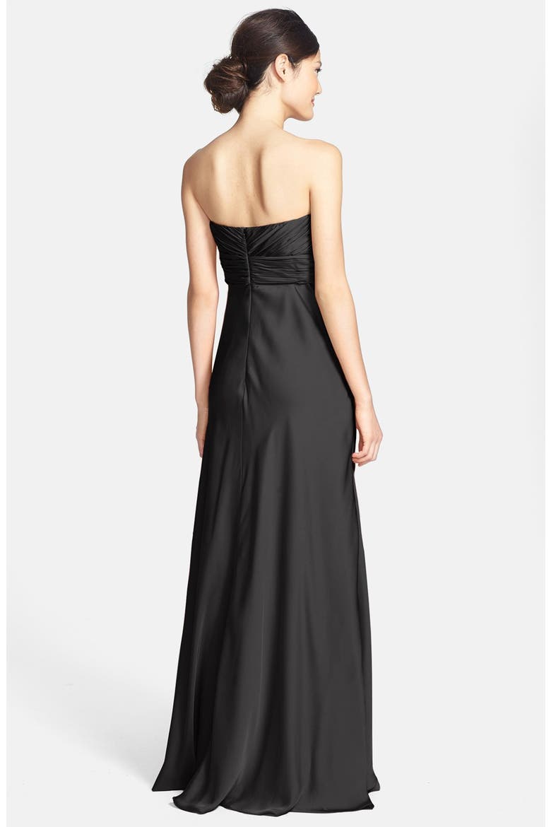 ML Monique Lhuillier Bridesmaids Strapless Gown (Nordstrom Exclusive), Alternate, color, BLACK