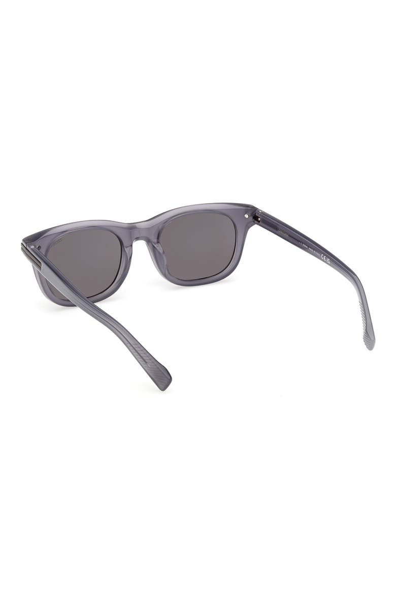 54mm Geometric Sunglasses, Alternate, color, GREY/ MATTE GREY METAL/ SMOKE