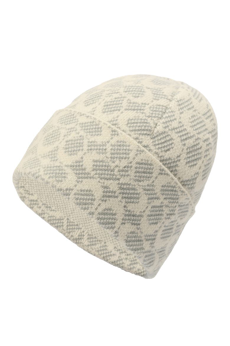 Signature Monogram Wool Blend Beanie, Main, color, CHALK MULTI