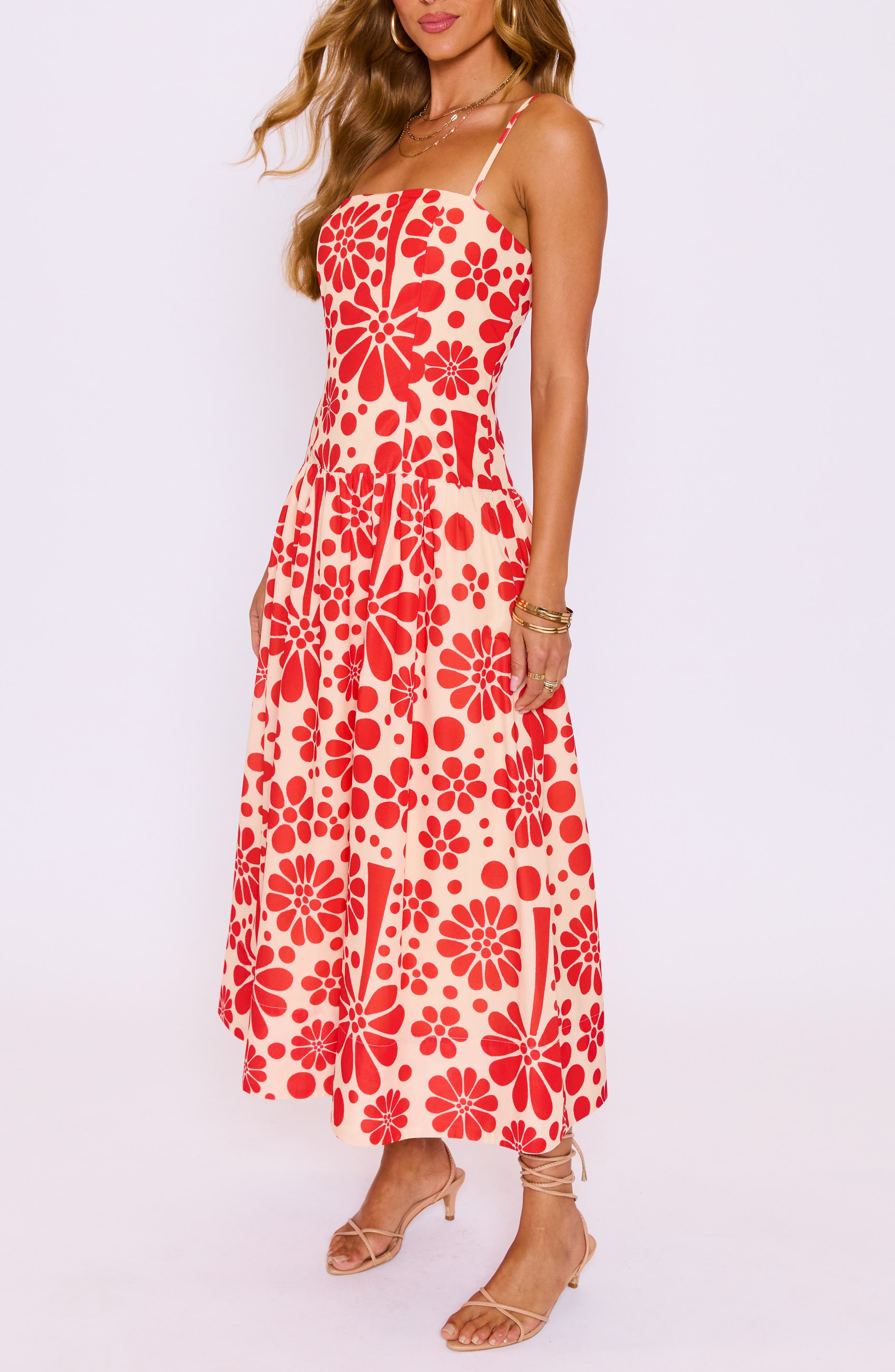 mare mare chinoiserie sleeveless fit & flare midi dress Mare Mare Midi Dresses - Sale up to 36% off