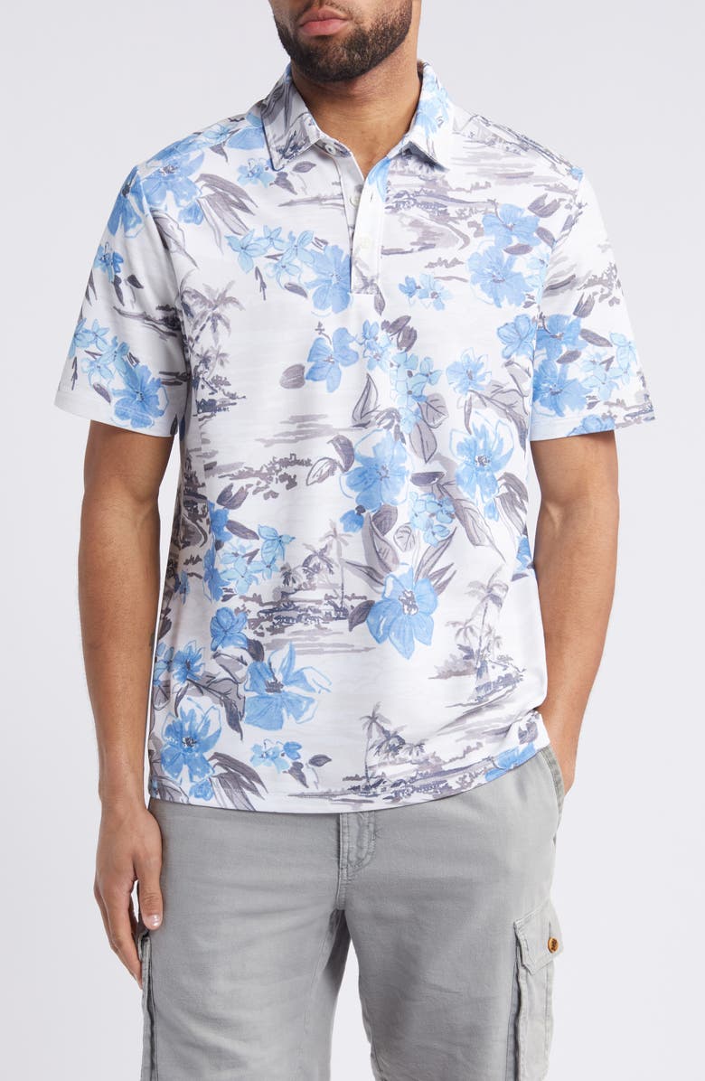 Tommy Bahama Waikiki Waves Floral IslandZone<sup>®</sup> Piqué Polo, Main, color, 