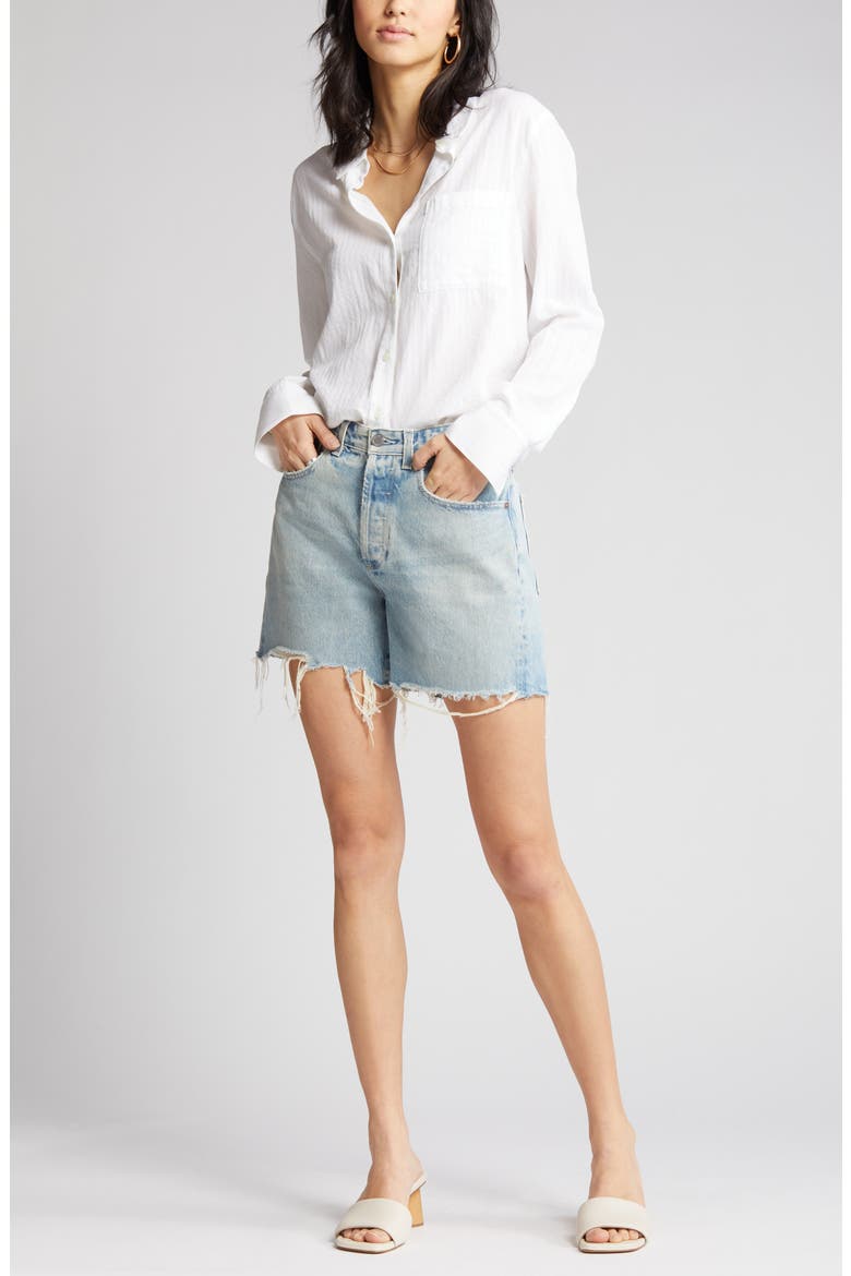 Clove High Waist Cutoff Denim Shorts, Main, color, 21 YEARS ROAD TRIP