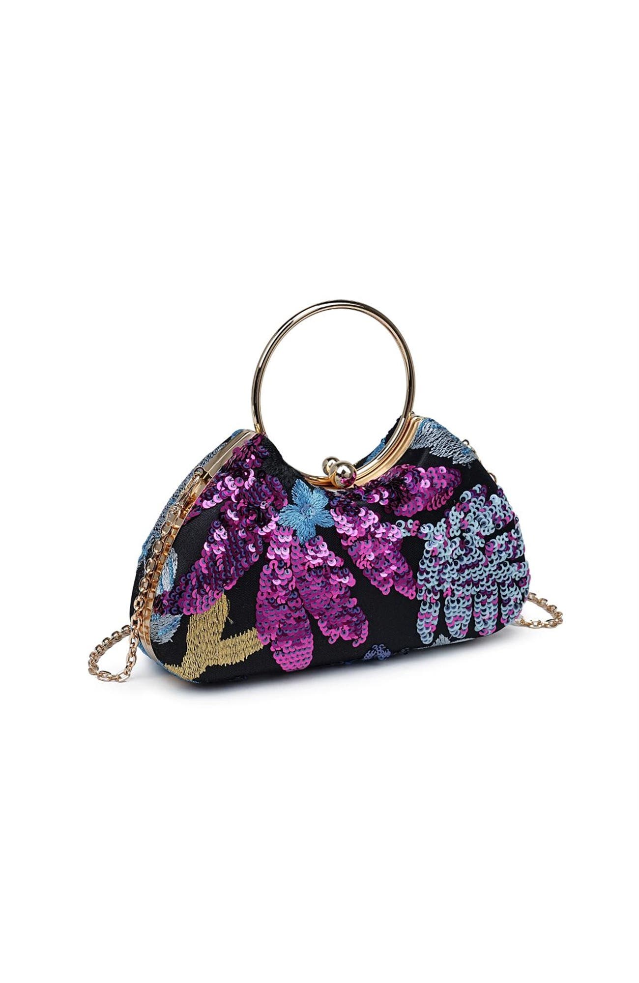 Phoebe Evening Bag, Alternate, color, Black Multi