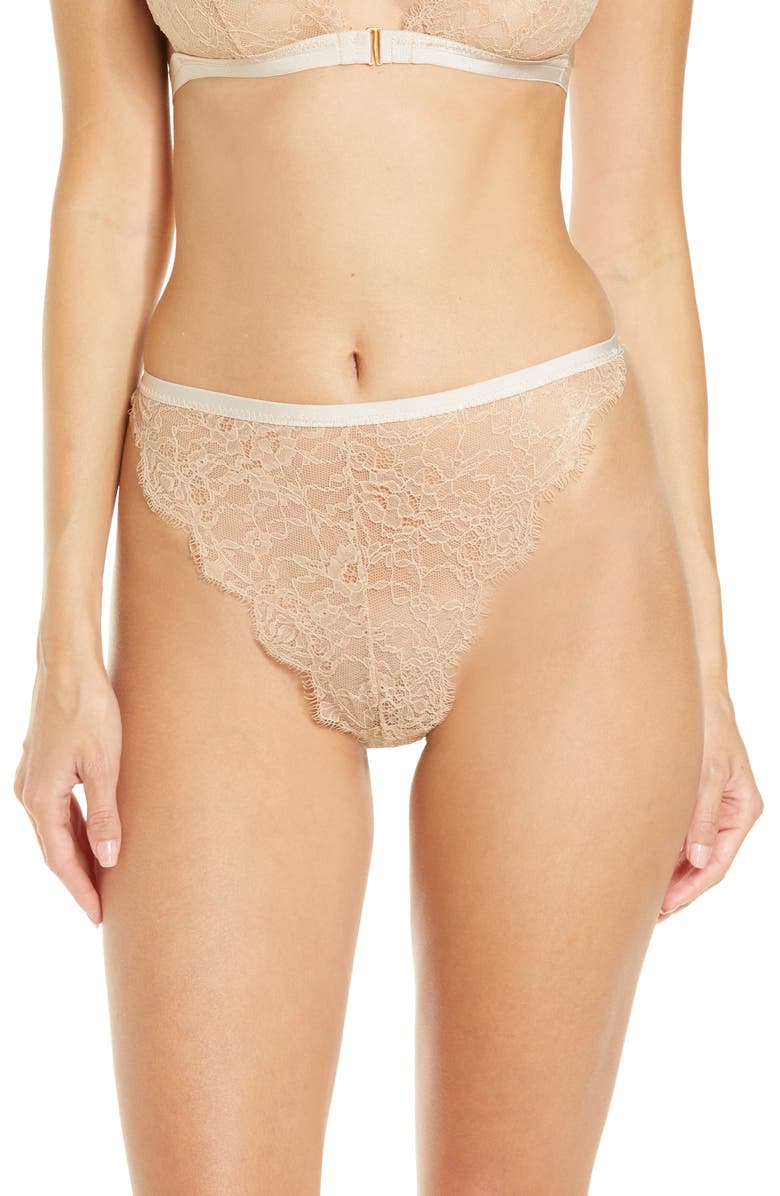 SUZY BLACK Dylan Light Floral Lace G-String Thong, Main, color, 