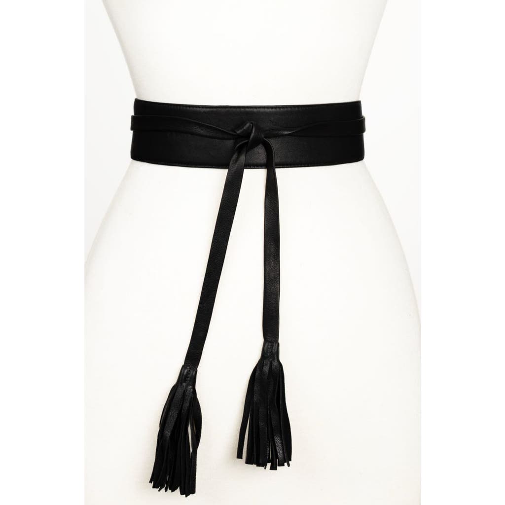Raina Belts Wrap Leather Belt In Black