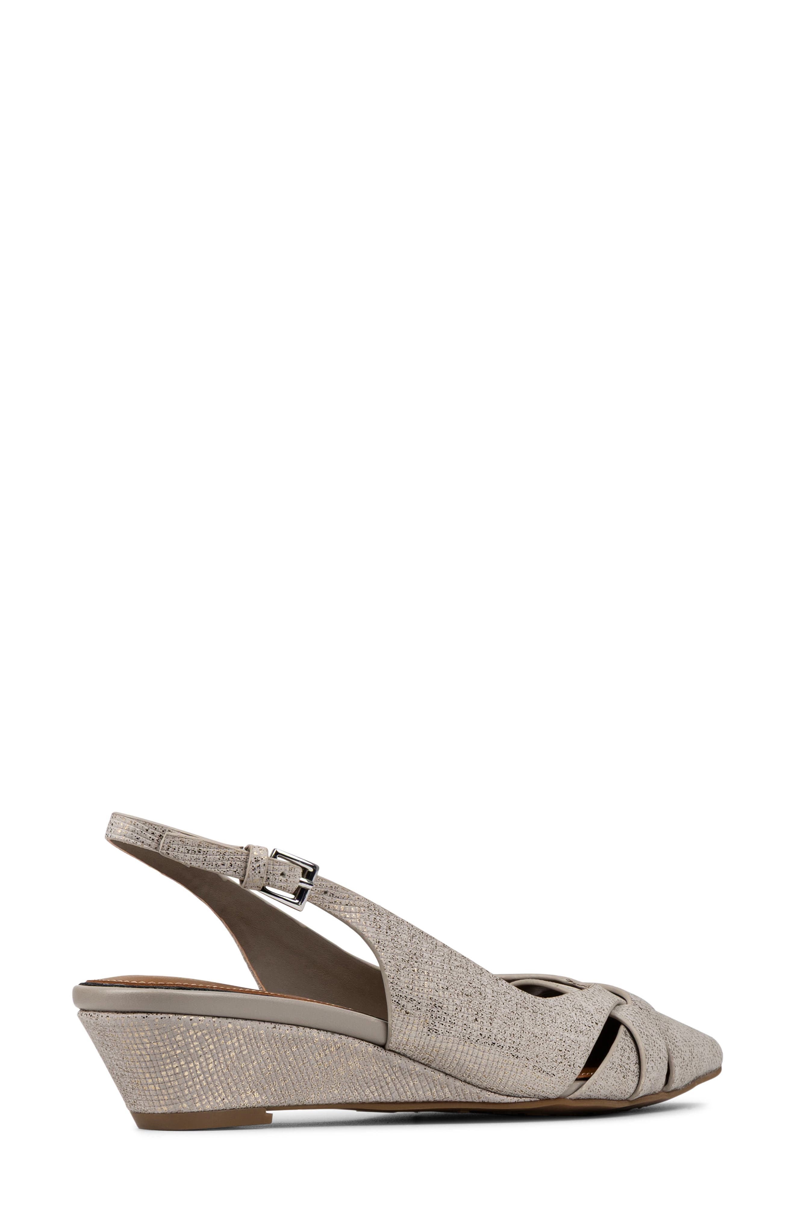Barbee Slingback Wedge Pump, Alternate, color, PEWTER