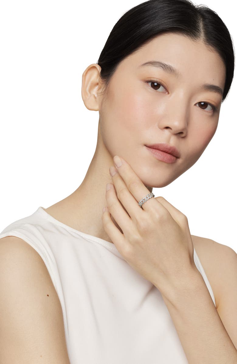 David Yurman Belmont Curb Link Narrow Ring with Pavé Diamonds, Alternate, color, Diamond