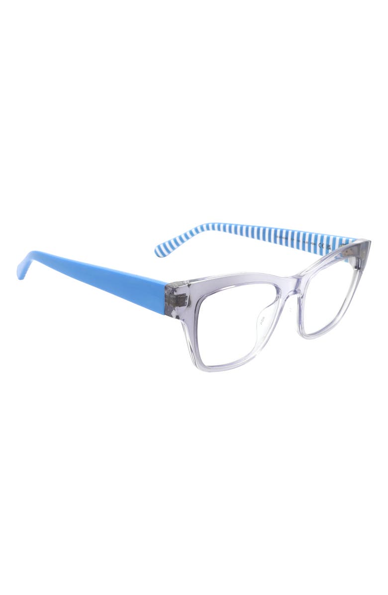 Kate Spade New York myno 50mm cat eye blue light blocking reading glasses, Alternate, color, Blue/ Blue As