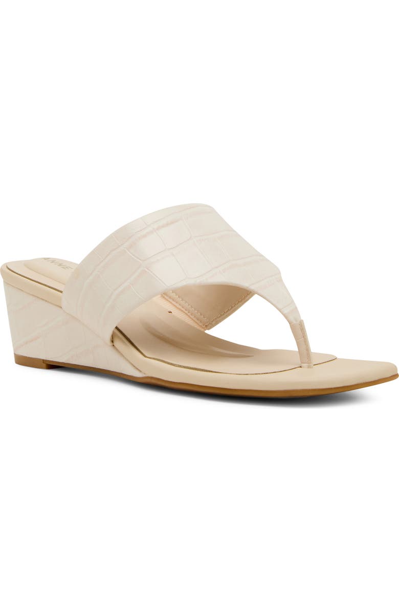 Anne Klein Willing Wedge Sandal, Main, color, Bone Croco