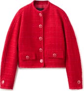 MANGO Jewel Button Tweed Jacket