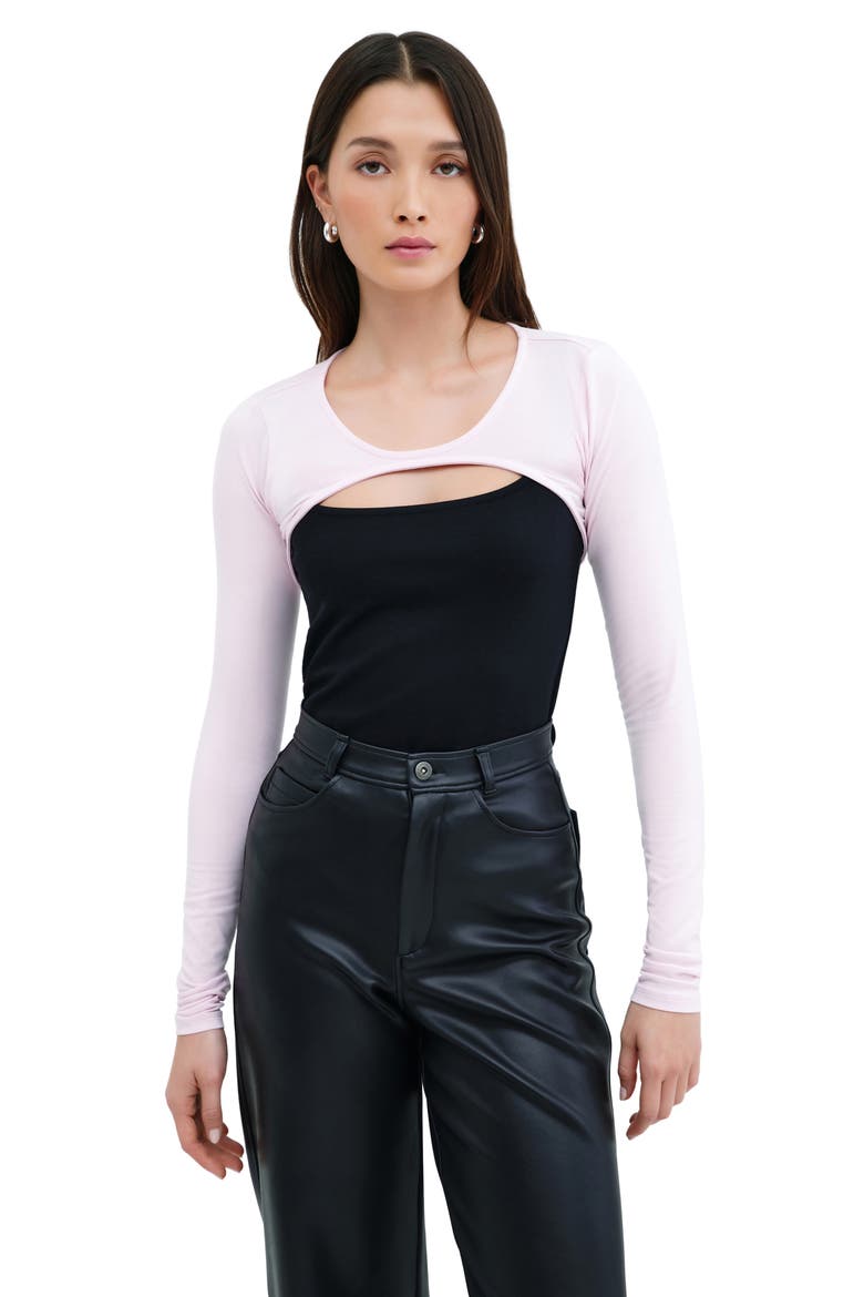 Natalee Stretch Knit Bolero, Alternate, color, MAUVE