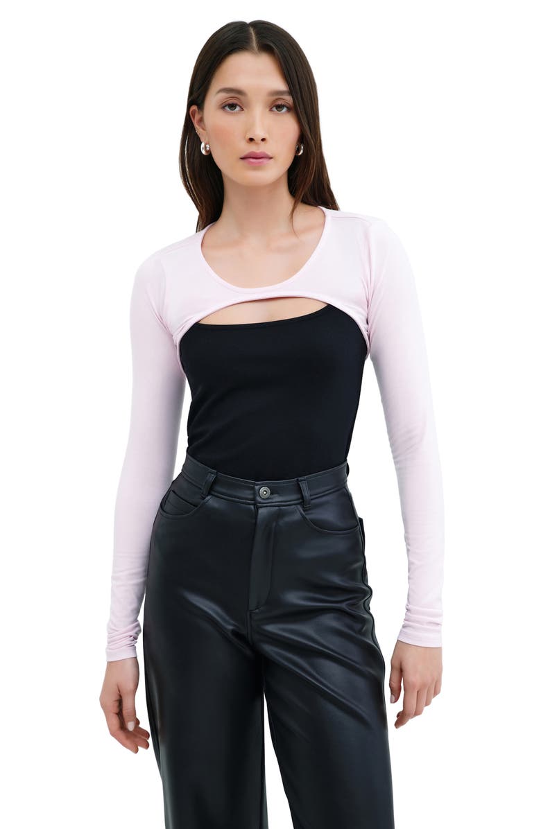 Marcella Natalee Stretch Knit Bolero, Alternate, color, Mauve