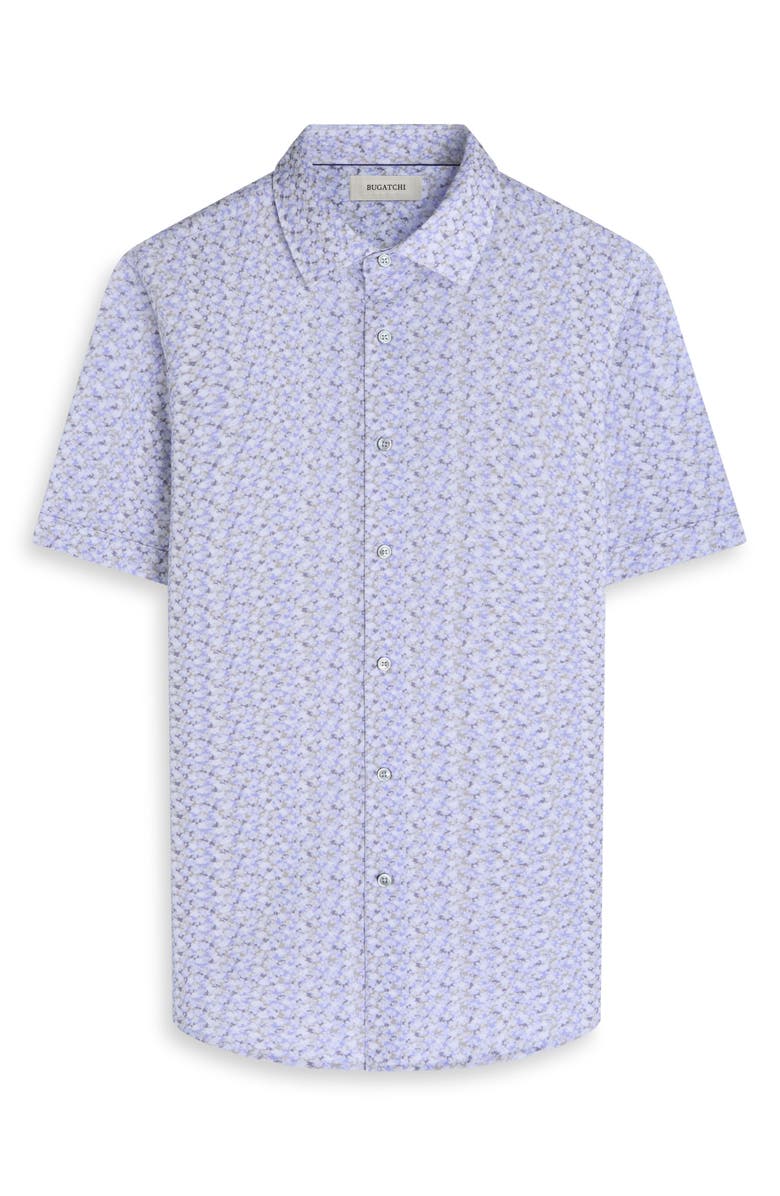 Bugatchi Miles OoohCotton<sup>®</sup> Short Sleeve Button-Up Shirt, Alternate, color, Air Blue